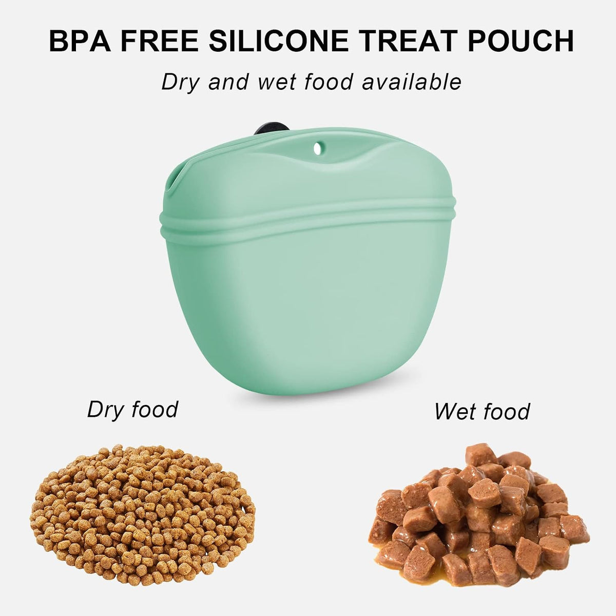 Dog Clicker Training Kit,Silicone Dog Training Treat Pouch and Dog Clickers,Dog Treat Bag with Clicker Training for Dogs,Pet Treat Bag with Magnetic Buckle Closing and Waist Clip,Black