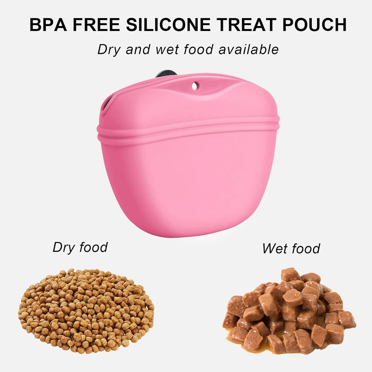 Dog Clicker Training Kit,Silicone Dog Training Treat Pouch and Dog Clickers,Dog Treat Bag with Clicker Training for Dogs,Pet Treat Bag with Magnetic Buckle Closing and Waist Clip,Black