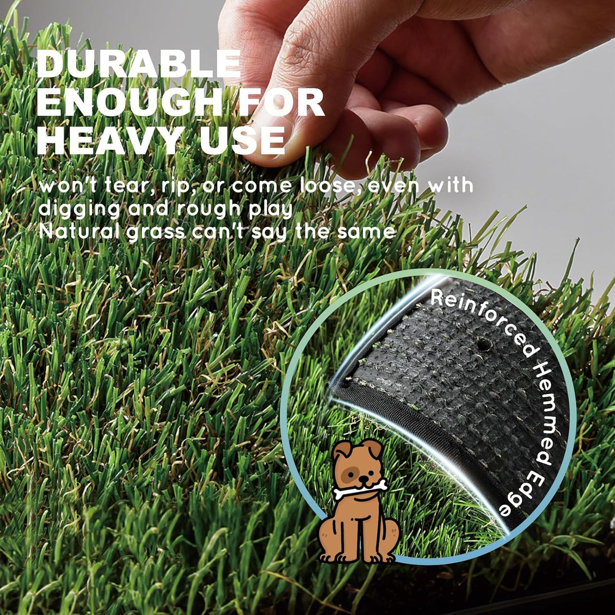 Dog Grass Pad with Tray, Dog Litter Box with Artificial Grass