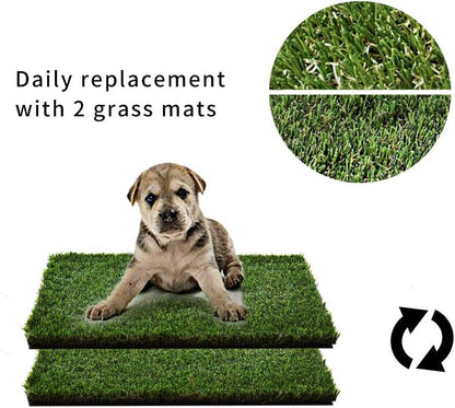 Dog Grass Pad with Tray, Dog Litter Box with Artificial Grass