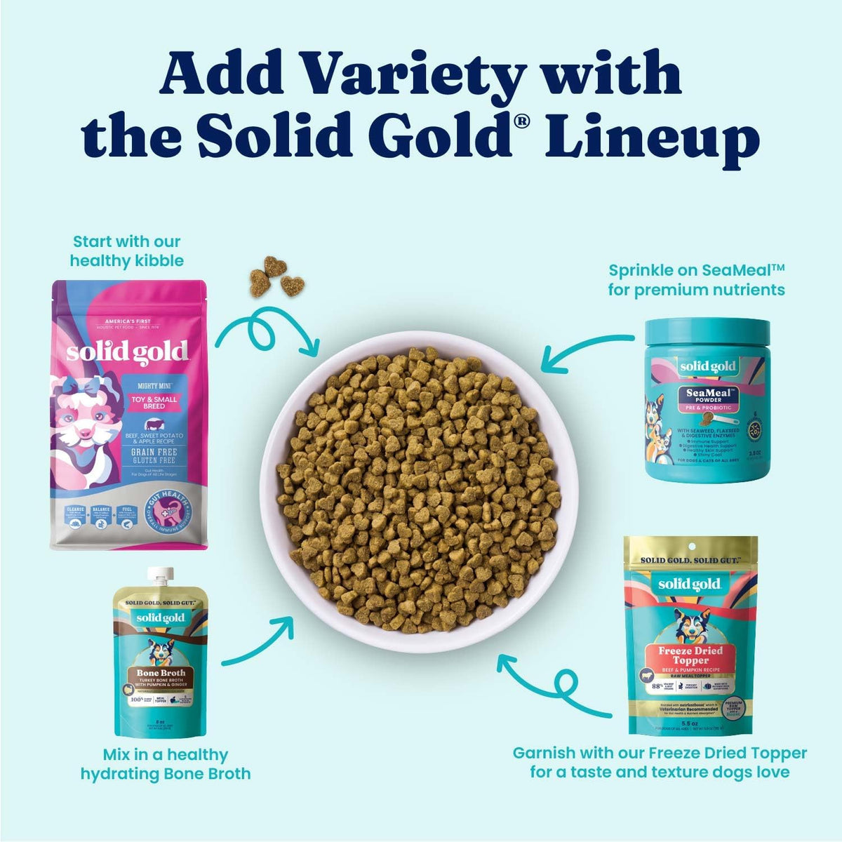 Solid Gold Ocean Fish Dry Dog Food for Sensitive Stomach, Low Fat, 4LB