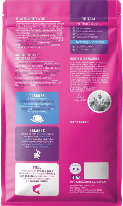 Solid Gold Ocean Fish Dry Dog Food for Sensitive Stomach, Low Fat, 4LB