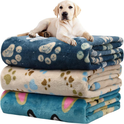 Blanket for Large Dogs & Cats Soft Reversible Cute Paw 40"x31"