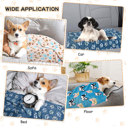 Blanket for Large Dogs & Cats Soft Reversible Cute Paw 40"x31"