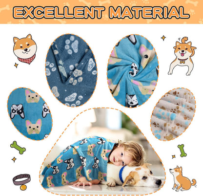 Blanket for Large Dogs & Cats Soft Reversible Cute Paw 40"x31"