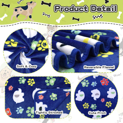 Blanket for Large Dogs & Cats Soft Reversible Cute Paw 40"x31"