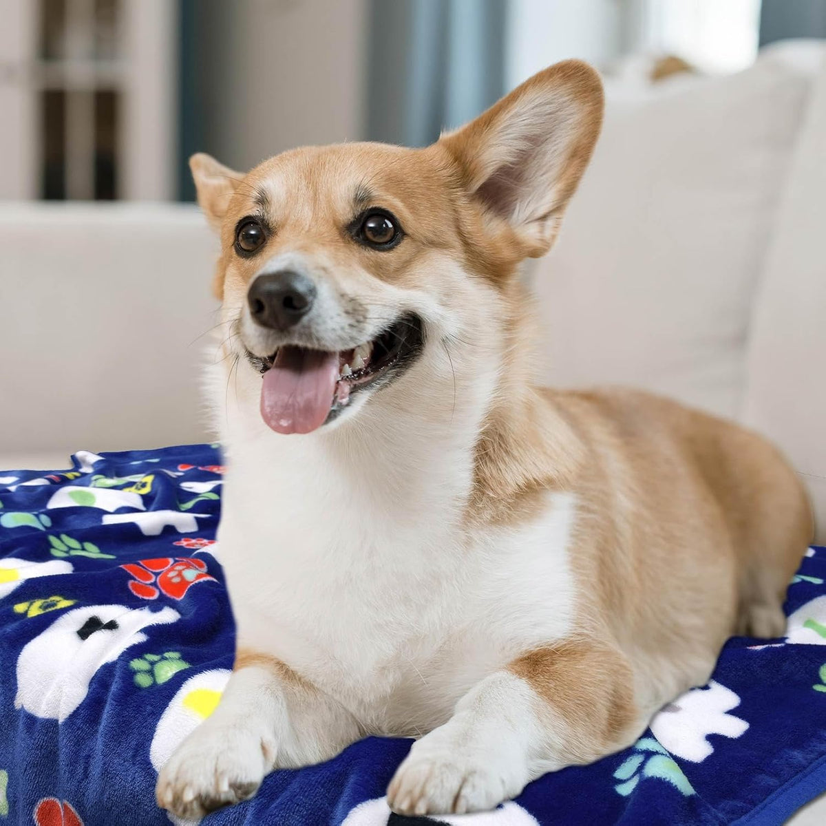 Blanket for Large Dogs & Cats Soft Reversible Cute Paw 40"x31"