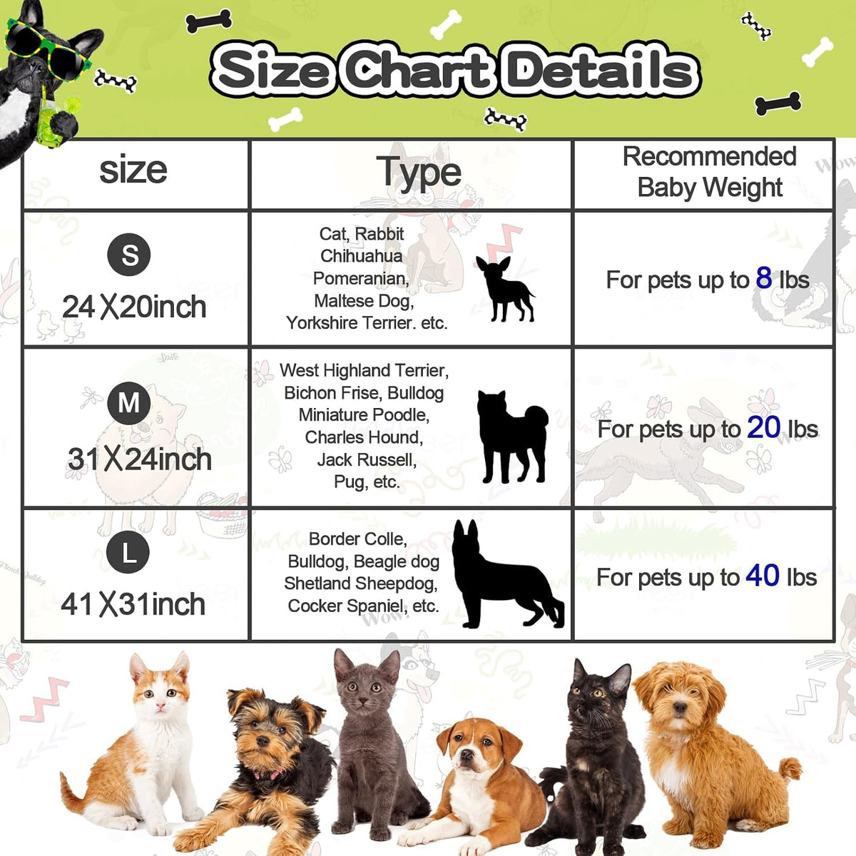 Blanket for Large Dogs & Cats Soft Reversible Cute Paw 40"x31"