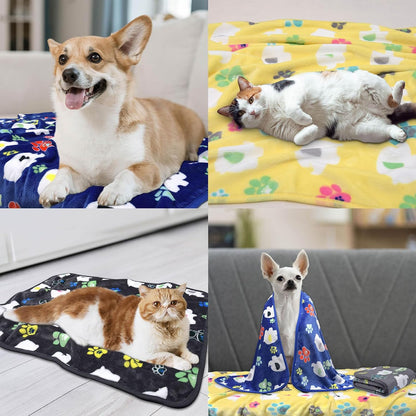 Blanket for Large Dogs & Cats Soft Reversible Cute Paw 40"x31"