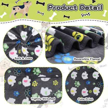 Blanket for Large Dogs & Cats Soft Reversible Cute Paw 40"x31"