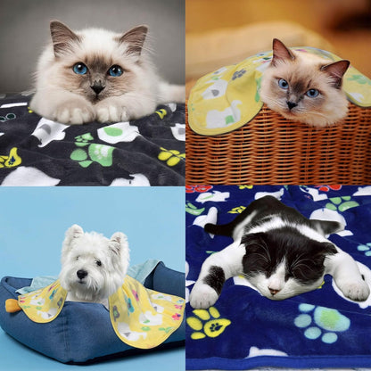 Blanket for Large Dogs & Cats Soft Reversible Cute Paw 40"x31"