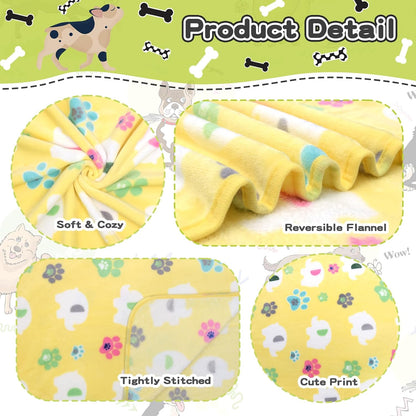 Blanket for Large Dogs & Cats Soft Reversible Cute Paw 40"x31"