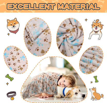 Blanket for Large Dogs & Cats Soft Reversible Cute Paw 40"x31"