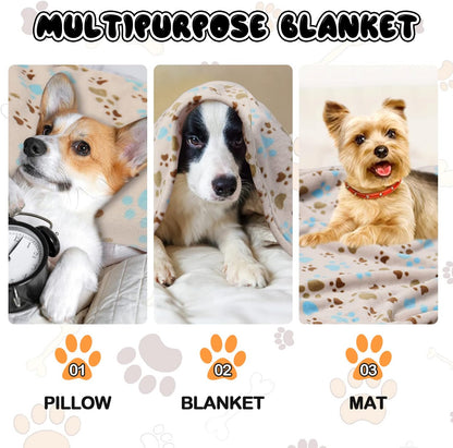 Blanket for Large Dogs & Cats Soft Reversible Cute Paw 40"x31"