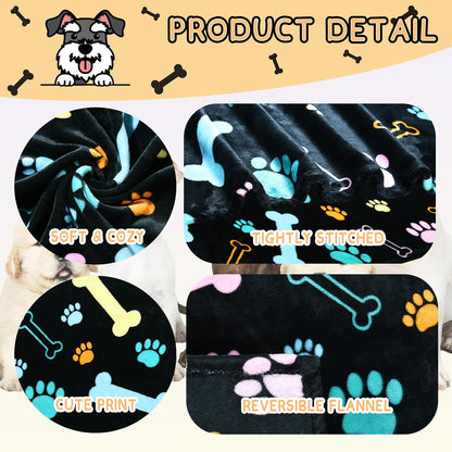 Blanket for Large Dogs & Cats Soft Reversible Cute Paw 40"x31"