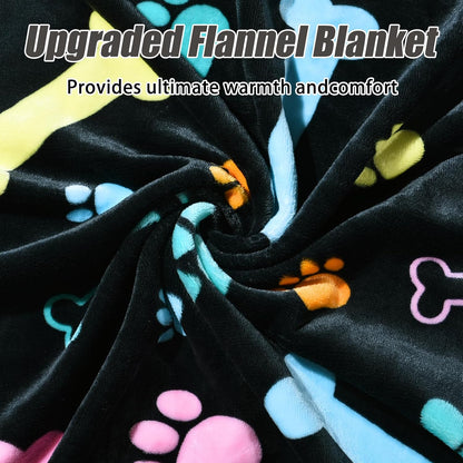 Blanket for Large Dogs & Cats Soft Reversible Cute Paw 40"x31"