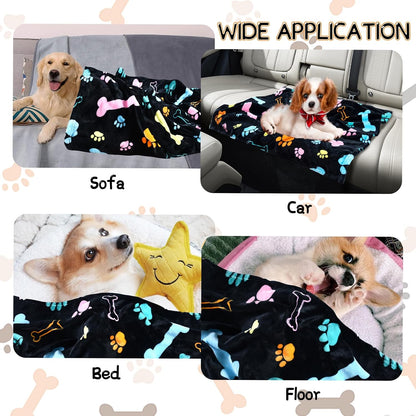 Blanket for Large Dogs & Cats Soft Reversible Cute Paw 40"x31"