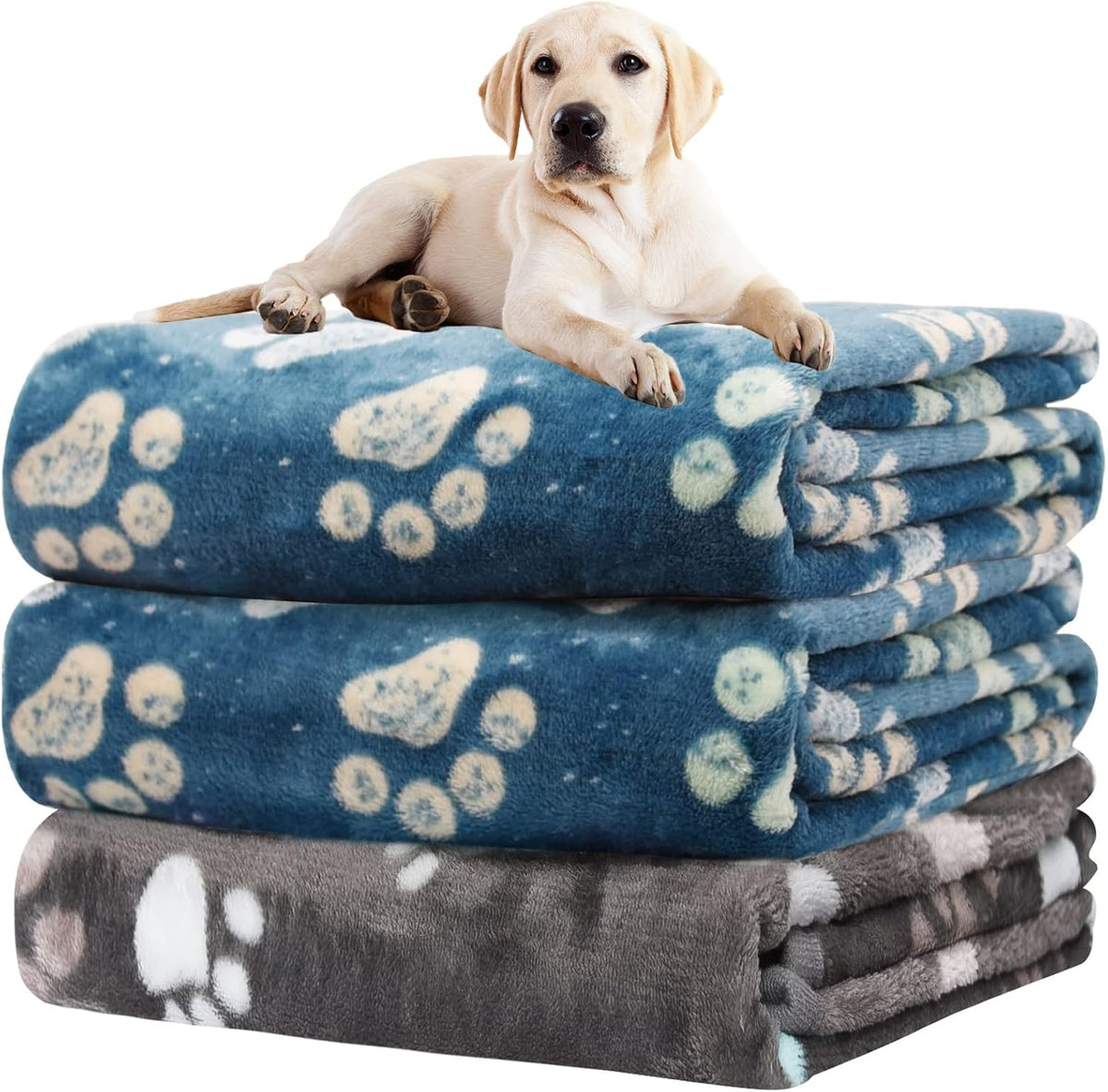 Blanket for Large Dogs & Cats Soft Reversible Cute Paw 40"x31"