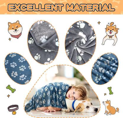 Blanket for Large Dogs & Cats Soft Reversible Cute Paw 40"x31"