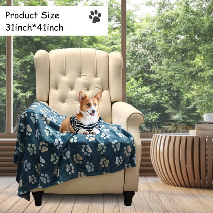 Blanket for Large Dogs & Cats Soft Reversible Cute Paw 40"x31"