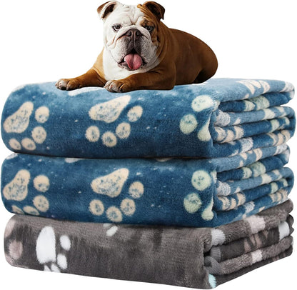 Blanket for Large Dogs & Cats Soft Reversible Cute Paw 40"x31"
