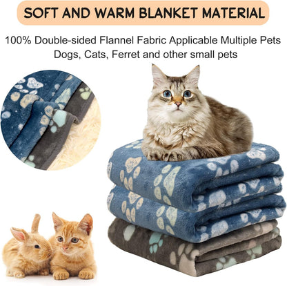 Blanket for Large Dogs & Cats Soft Reversible Cute Paw 40"x31"