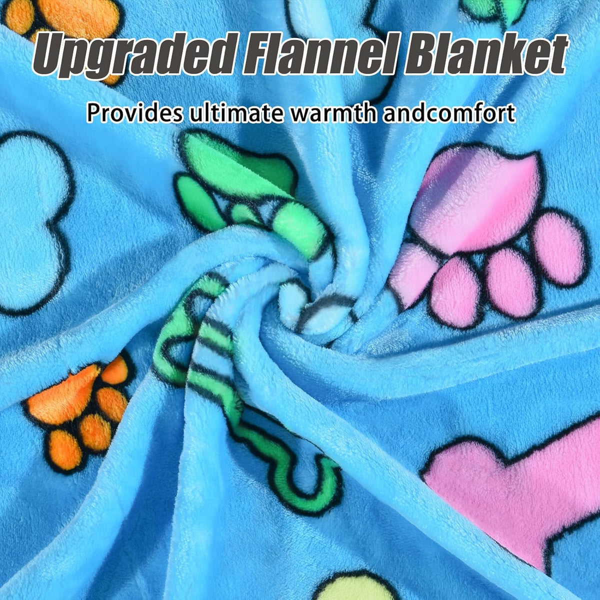Blanket for Large Dogs & Cats Soft Reversible Cute Paw 40"x31"