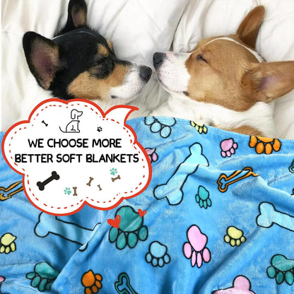 Blanket for Large Dogs & Cats Soft Reversible Cute Paw 40"x31"