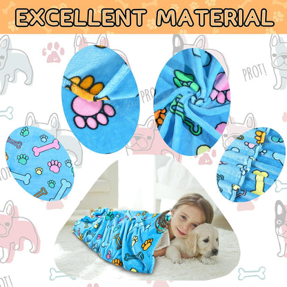 Blanket for Large Dogs & Cats Soft Reversible Cute Paw 40"x31"
