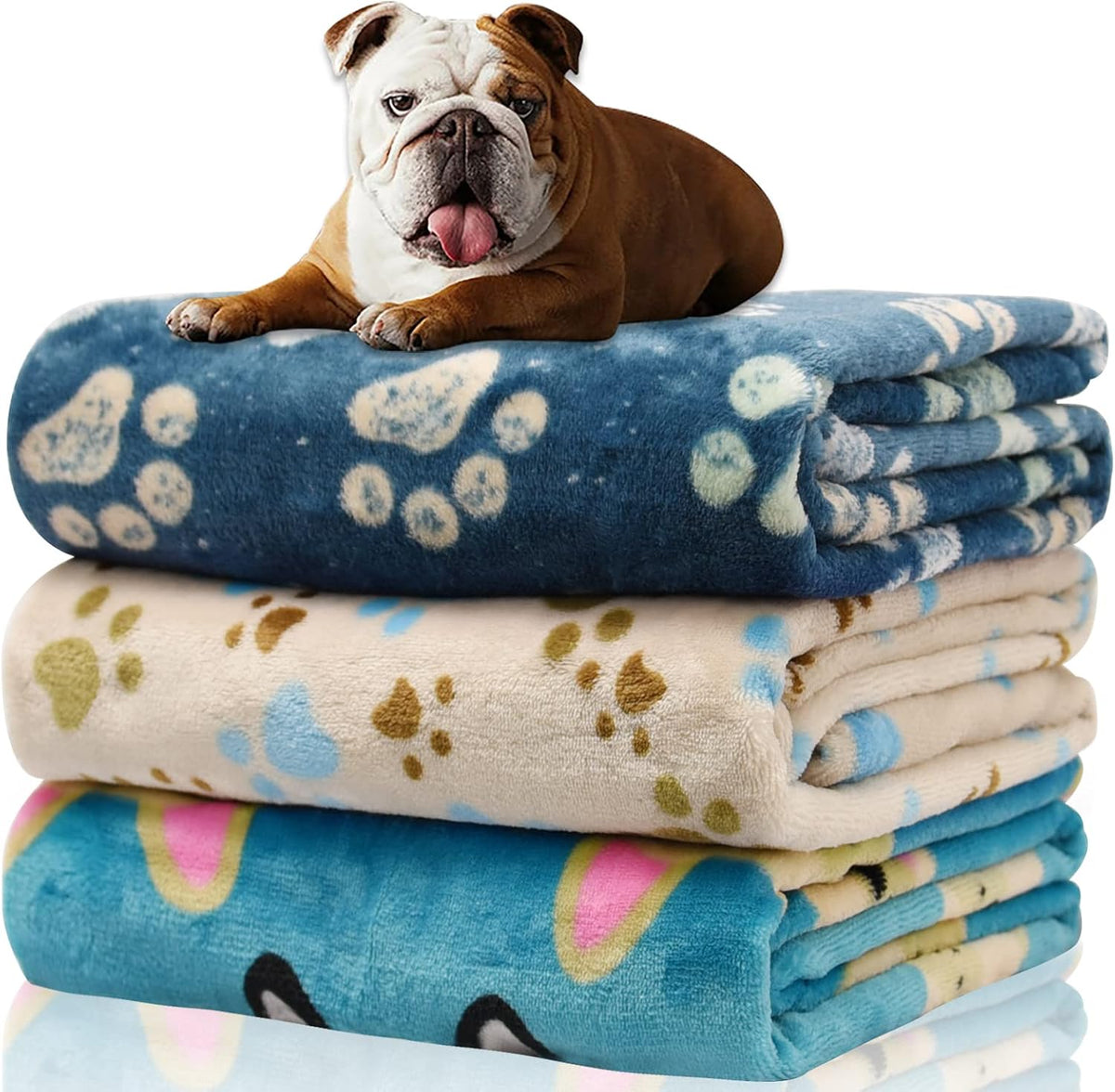 Blanket for Large Dogs & Cats Soft Reversible Cute Paw 40"x31"