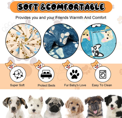 Blanket for Large Dogs & Cats Soft Reversible Cute Paw 40"x31"