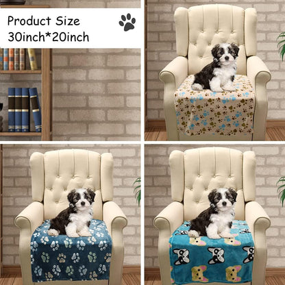Blanket for Large Dogs & Cats Soft Reversible Cute Paw 40"x31"