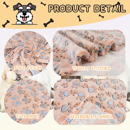 Blanket for Large Dogs & Cats Soft Reversible Cute Paw 40"x31"