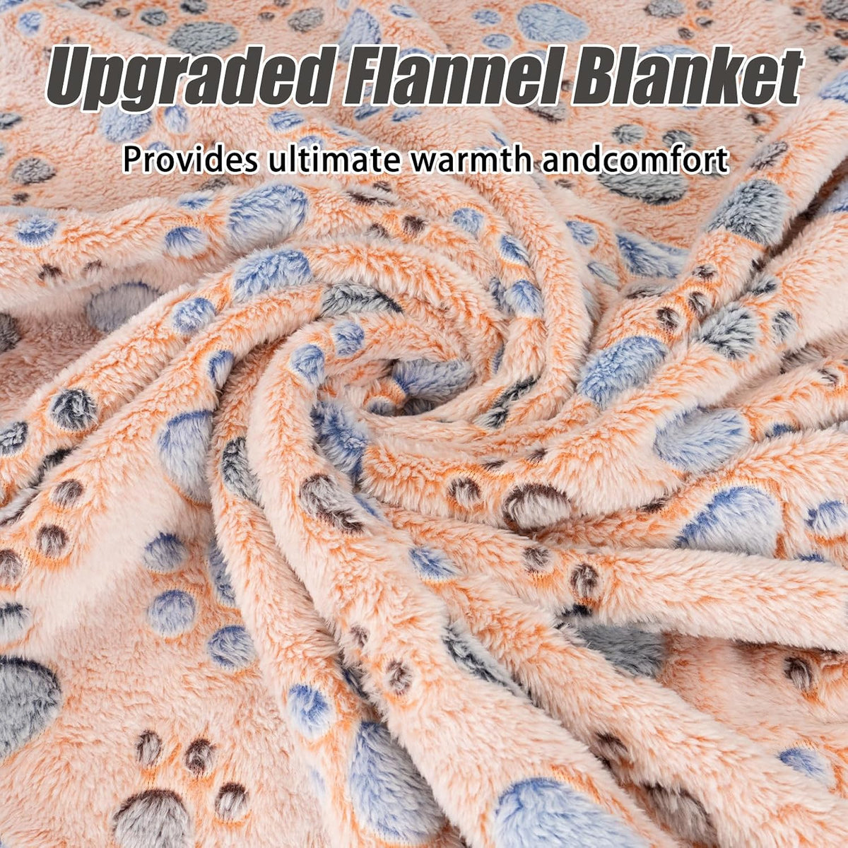 Blanket for Large Dogs & Cats Soft Reversible Cute Paw 40"x31"