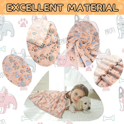 Blanket for Large Dogs & Cats Soft Reversible Cute Paw 40"x31"