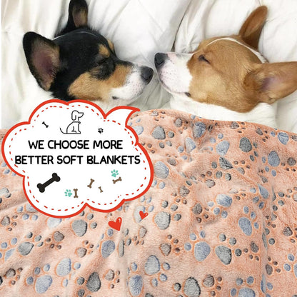 Blanket for Large Dogs & Cats Soft Reversible Cute Paw 40"x31"