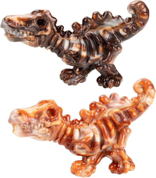 DinoBone 2-Pack Tough Dog Chew Toys for Aggressive Chewers, Rock-Hard Nylon