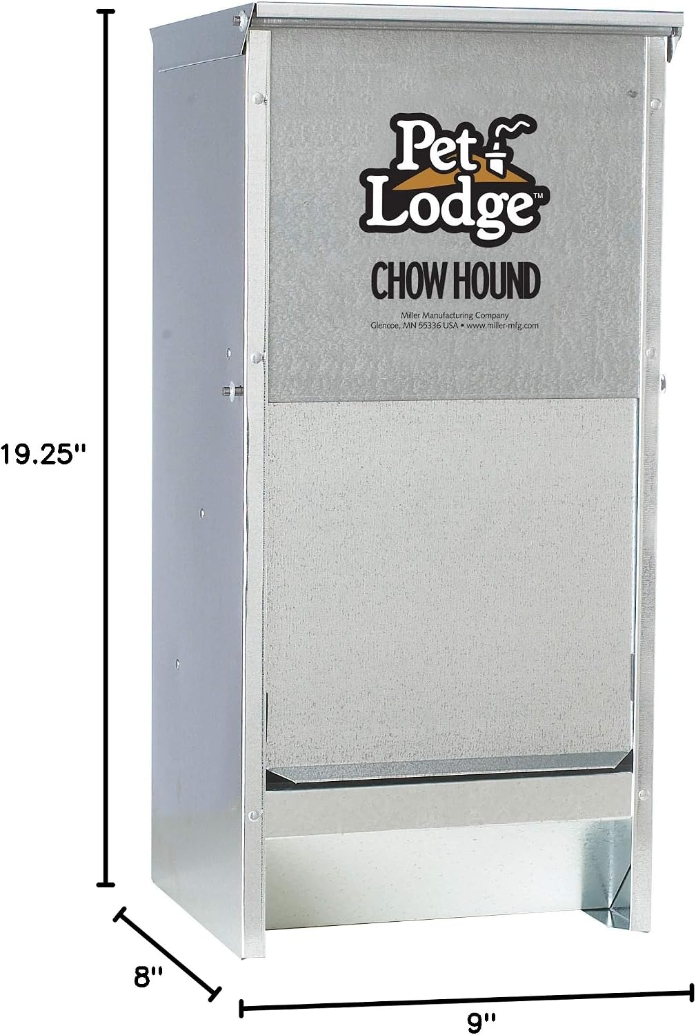 ® Automatic Dog Feeder | Chow Hound Outdoor Pet Feeder | Tough Galvanized Steel | Made in USA (25 lb)