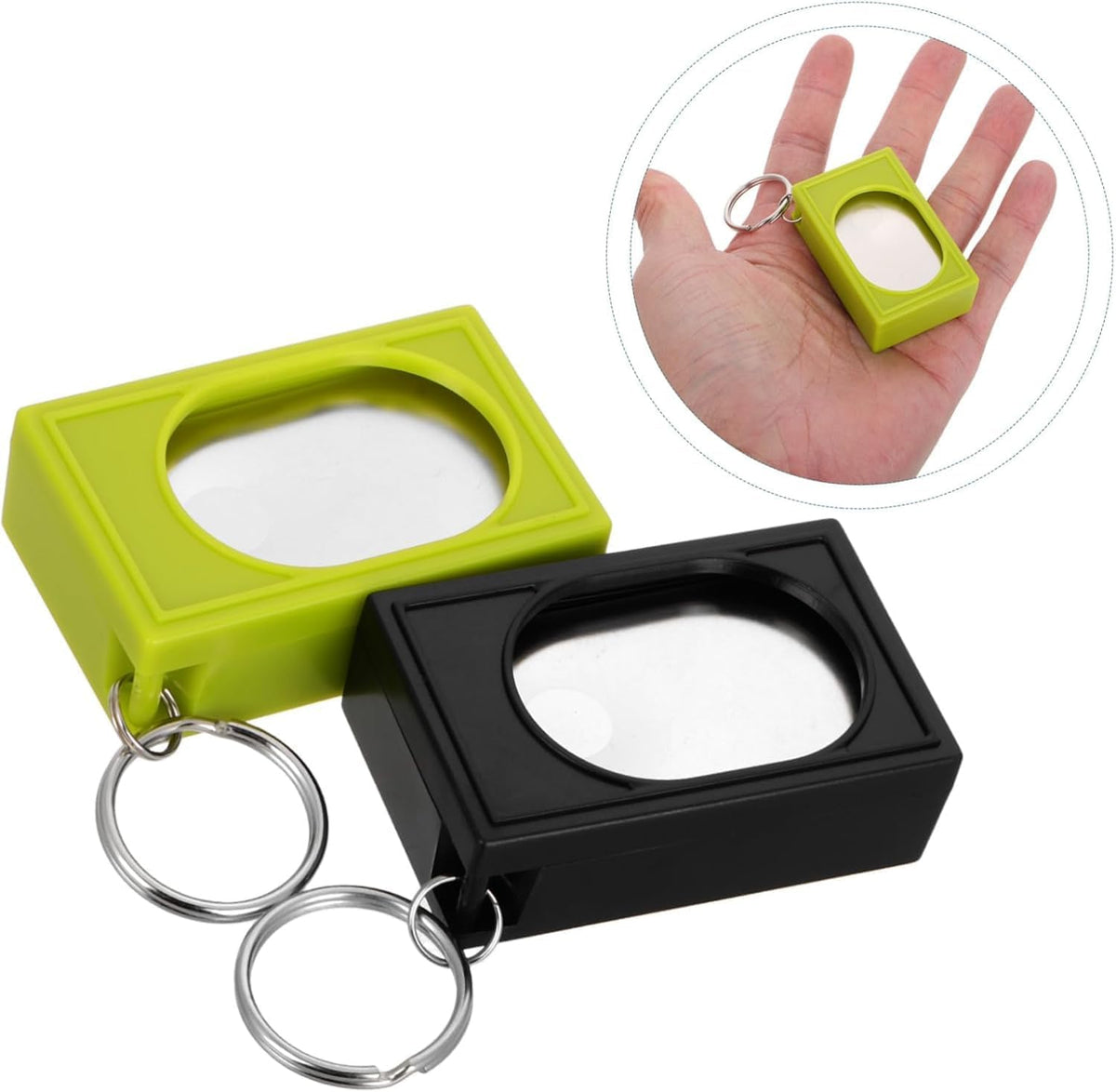 2pcs Portable Square Box Training Clicker Puppy Clicker Trainer for Dogs Cats Birds Lizards Fish Aid for Indoor Use (Black+Green)