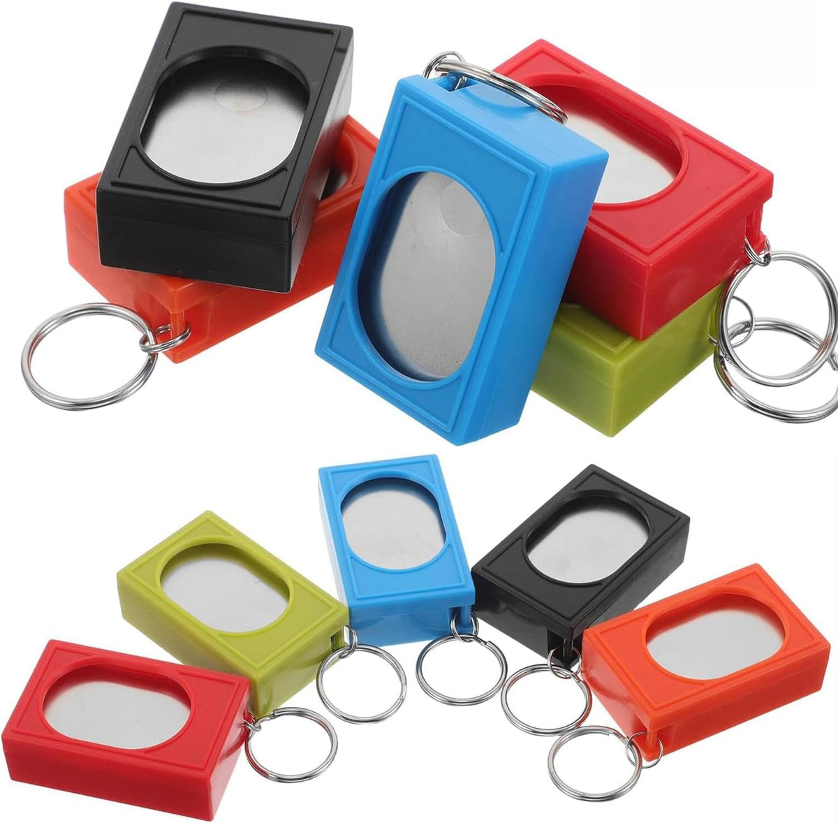 2pcs Portable Square Box Training Clicker Puppy Clicker Trainer for Dogs Cats Birds Lizards Fish Aid for Indoor Use (Black+Green)