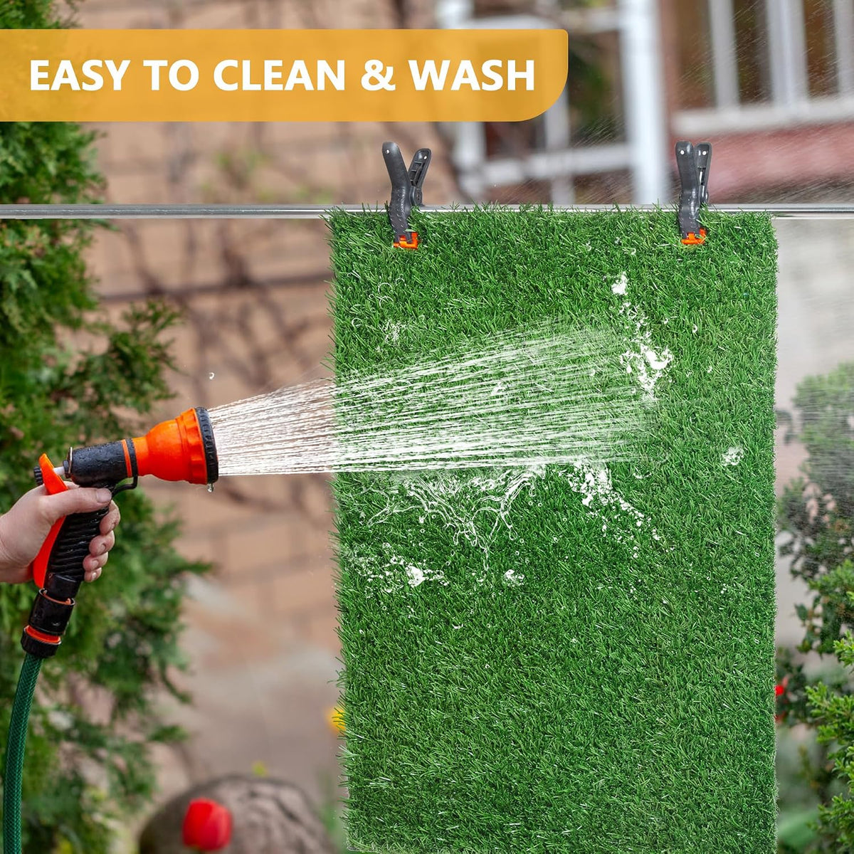 Dog Grass Pad with Tray, 25" x 20" Dog Grass Potty Tray, Indoor Dog Potty