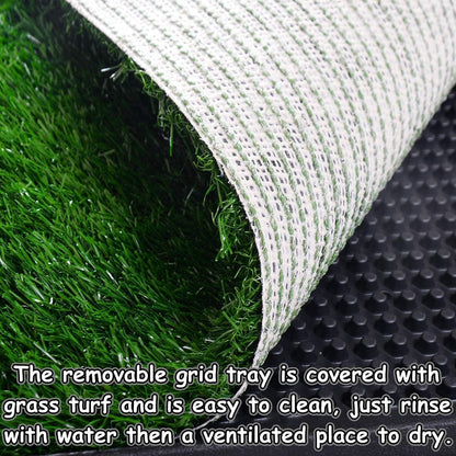 Dog Grass Pad with Tray, 25" x 20" Dog Grass Potty Tray, Indoor Dog Potty