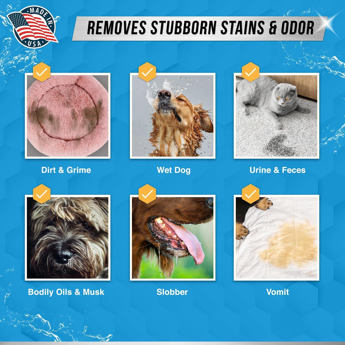 Pet Laundry Detergent Odor Remover - Enzyme Based Powder Detergent for Dogs Beds, Cat Pee, HE Washer Friendly Natural Enzymatic Deodorizer, Urine, Smell, Dog Drool, Stain Eliminator - 64 Loads
