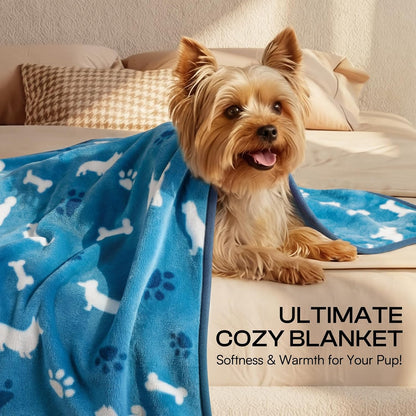 3 Pack Cute Dog Blankets Soft Fleece for Small Puppy Cat,23"x16"