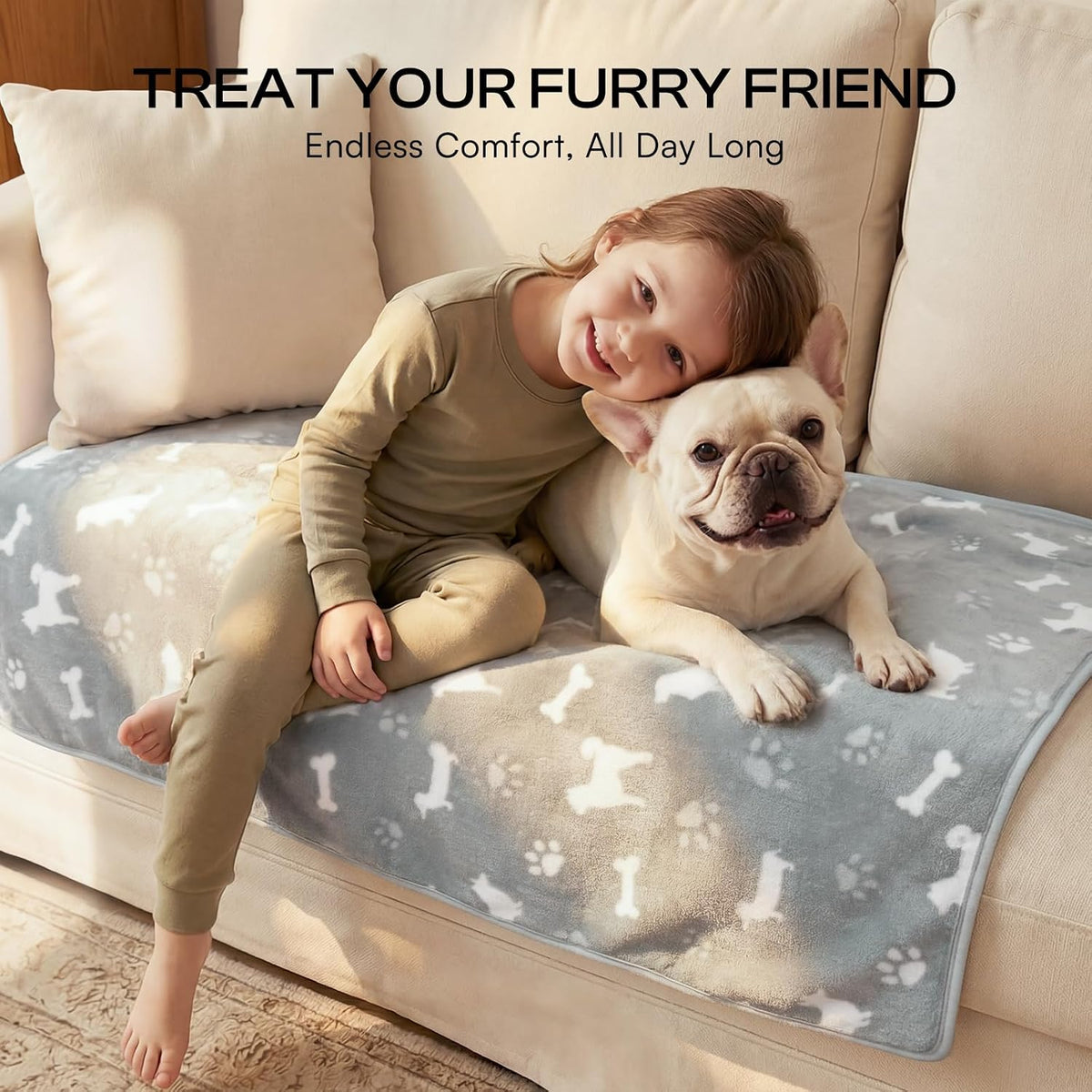 3 Pack Cute Dog Blankets Soft Fleece for Small Puppy Cat,23"x16"