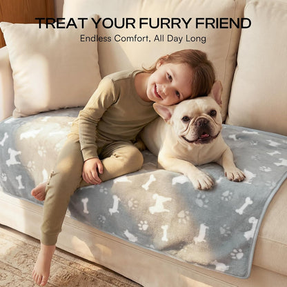 3 Pack Cute Dog Blankets Soft Fleece for Small Puppy Cat,23"x16"