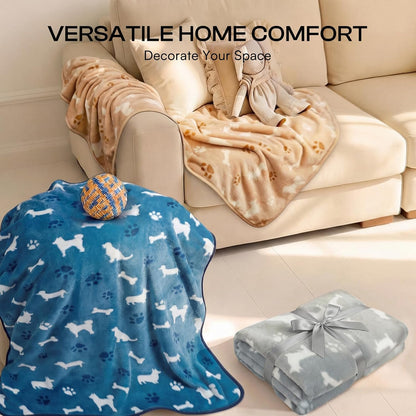 3 Pack Cute Dog Blankets Soft Fleece for Small Puppy Cat,23"x16"