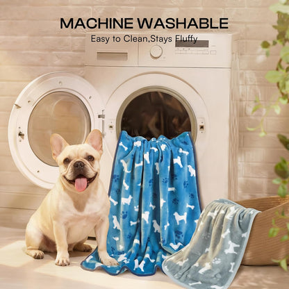 3 Pack Cute Dog Blankets Soft Fleece for Small Puppy Cat,23"x16"