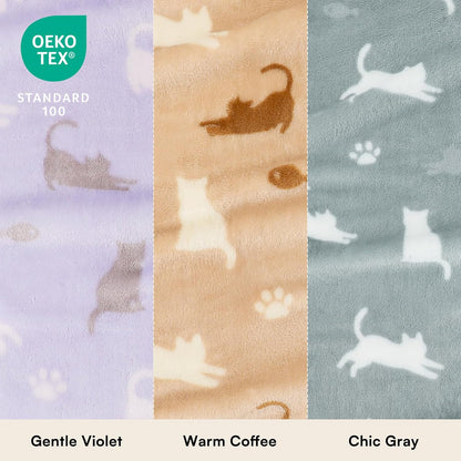 3 Pack Cute Dog Blankets Soft Fleece for Small Puppy Cat,23"x16"