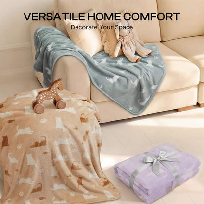 3 Pack Cute Dog Blankets Soft Fleece for Small Puppy Cat,23"x16"